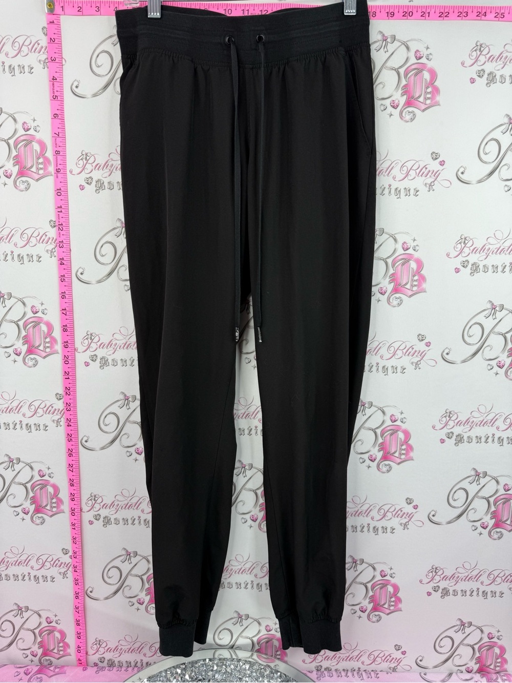 Anko pants Black Drawstring Joggers stretchy soft comfy